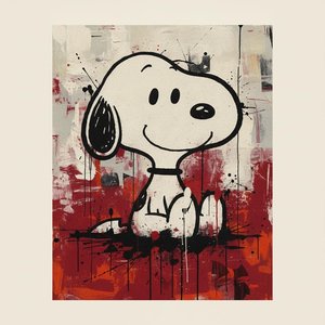 Crimson Splatters Surrounding A Silent Icon — Laurent Charpentier, Pop Art