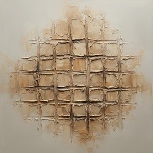 Eroded Monolith: A Meditative Study Of Earthly Grids And Organic Decay — David Moreau, Plaster & Texture Art