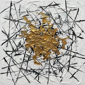 Radiant Fracture: A Monumental Study Of Gilded Chaos And Fragmented Black Lineage — Christian Noiret, Contemporary Abstract