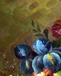 Baroque Floral Still Life With Roses And Peonies