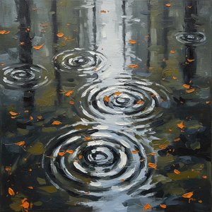 Echoes Of Autumn: A Meditative Study Of Ripples And Ochre Solitude — Christian Noiret