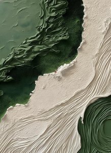 Ethereal Strata Of Sage And Light In A Monumental Sculptural Relief — David Moreau, Contemporary Abstraction