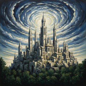 Celestial Ascent: The Luminous Spire — Marc Duvallier