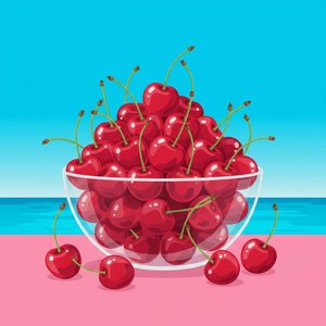 Crimson Radiance In Cyan: A Singular Symphony Of Gloss And Organic Grace — Laurent Cartier