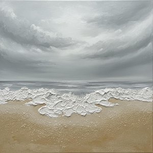 Monolithic Horizons: A Sculptural Study Of Slate Skies And Breaking White Tides — David Moreau