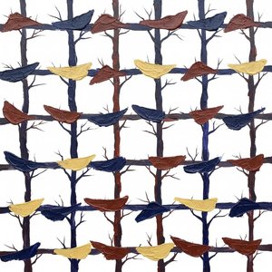 Monolithic Echoes of an Earthbound Forest in Textured Navy and Ochre Gold