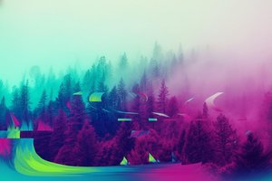 Fractured Silhouettes In Cyan Ether — Camille Roux, Contemporary