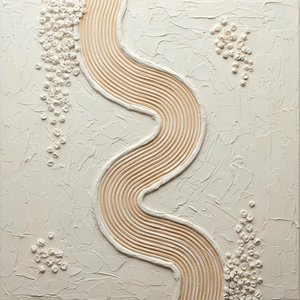 Ethereal Undulations In Sanded Cream: A Monochromatic Study Of Sculptural Serenity — David Moreau