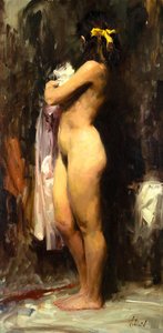 Standing Nude - The Yellow Ribbon — Richard Schmid