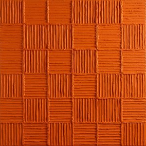 Monolithic Terracotta Rhythms: A Sculptural Study In Tactile Geometric Relief — David Moreau, Plaster & Texture Art