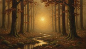 Ethereal Convergence In Gold: A Tonalist Study Of Silent Light — Lucie Rolland, Tonalism