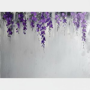 Descending Violet Whispers Upon A Luminous Field Of Textured Silver Pearl — Laurent Roche