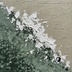 Fractured Crest Of Sage And Shadow: A Singular Monumental Impasto Study — David Moreau, Contemporary Abstract
