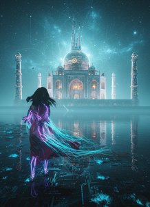 Neural Monolith: The Transcendence Of Cyan Threads — Amélie Mercier