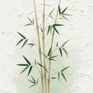 Serene Verticality: A Meditative Study Of Textured Bamboo And Sage Whispers — David Moreau