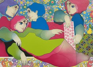 Fragmented Radiance: A Vibrant Mosaic Of Ethereal Figures And Floral Echoes — Sylvain Vasseur
