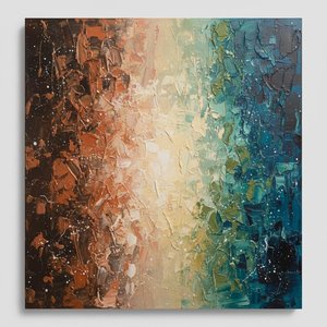 Luminous Axis Of Earth And Ether In Sculptural Impasto Texture — David Moreau