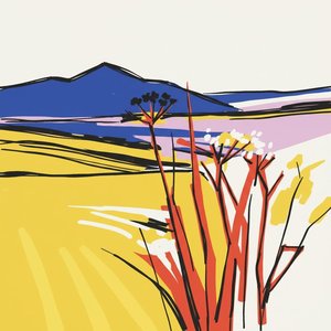 Saffron Horizons And The Rhythmic Silhouette Of Abstracted Botanical Forms — Yann Lambert, Pop Art