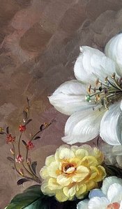 Baroque Floral Still Life With Lilies And Roses