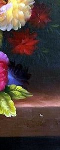 Romantic Floral Still Life On Linen
