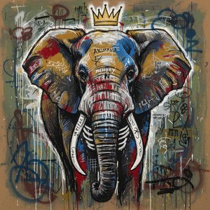 Monarch of Ochre: A Monumental Study in Primordial Grace and Calligraphic Chaos