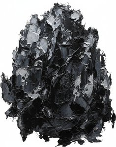 Monolithic Shadows In Obsidian: A Singular Study Of Fragmented Form And Heavy Impasto — David Moreau
