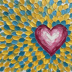 Radiant Heart In Motion: A Singular Symphony Of Impasto And Celestial Gold — Christian Noiret, Contemporary Abstract