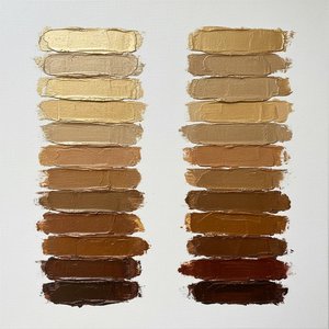 Monolithic Earth Tones: A Meditative Study In Textured Impasto And Vertical Symmetry — David Moreau, Plaster & Texture Art