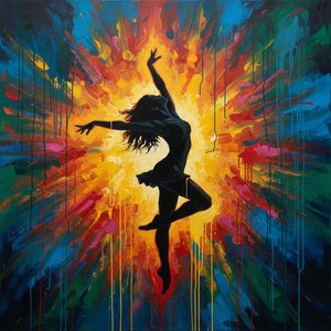 Ephemeral Ascent: A Silhouette Caught Within A Spectrum Of Radiant Chaos — Christian Noiret