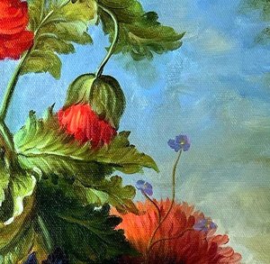 Barockes Blumenstillleben Mit Rosen Und Pfingstrosen