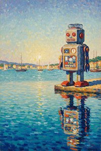 The Sentinel Of Sunlit Tides: An Impressionist Vision — Claire Dupuis