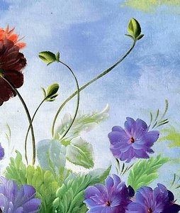 Romantic Floral Still Life On Stone Plinth