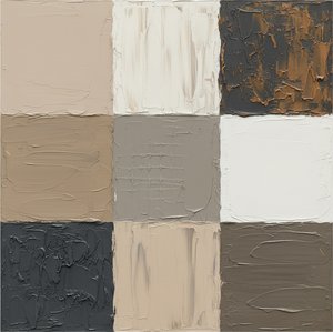 Monolithic Grid Of Earth And Shadow: A Tactile Study In Neutral Textures — David Moreau, Plaster & Texture Art