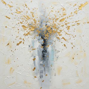 Radiant Core Of Gilded Chaos In A Monumental Symphony Of Slate And Gold — David Moreau