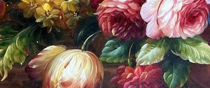 Dutch Style Floral Still Life On Linen