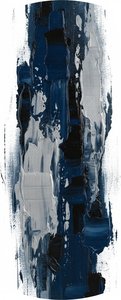 Monolithic Shadows: A Singular Study In Midnight Blue And Sculptural Impasto Texture — Laurent Fabre, Neo-abstract Art (modern Abstract Compositions)