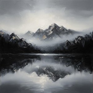 Monolithic Silence: A Singular Study Of Charcoal Peaks And Ethereal Mist — Christian Noiret