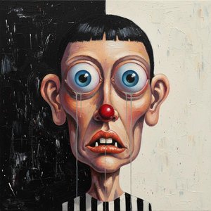 Fragmented Visage In Dualistic Void: A Singular Study Of Melancholic Duality — Christian Noiret