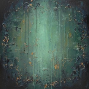 Luminous Descent Of Gilded Teal Through An Eternal Midnight Void — David Moreau