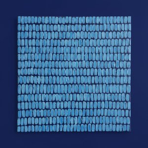 Rhythmic Midnight Blue: A Singular Study in Frozen Cerulean Impasto Textures