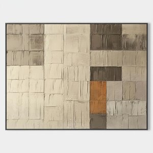 Monolithic Earth Tones: A Meditative Study In Textured Geometric Abstraction And Stability — David Moreau, Plaster & Texture Art
