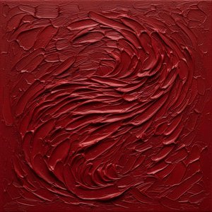 Crimson Vortex: A Sculptural Study Of Rhythmic Motion And Deep Impasto Tension — David Moreau, Plaster & Texture Art