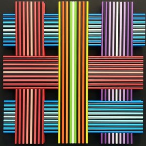 Prismatic Interlace: A Monolithic Symphony of Chromatic Geometric Weave
