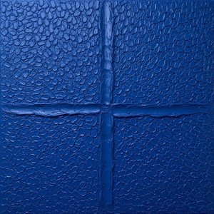 Monolithic Cobalt Relief: A Meditative Study In Sculptural Blue Impasto And Eternal Symmetry — David Moreau