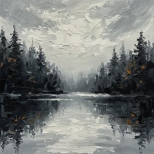 Monolithic Silence: A Sculptural Study Of Mist And Obsidian Forest Shadows — Christian Noiret