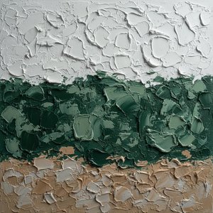 Stratified Earth And Ethereal Crests: A Monumental Study In Sculptural Impasto — David Moreau, Contemporary Abstract