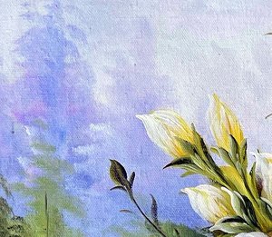 Romantic Floral Still Life On Stone Plinth