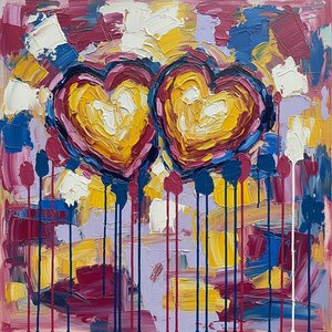 Gilded Hearts In Dissolution: A Sculptural Study Of Eternal Gold And Crimson — Christian Noiret