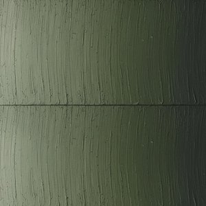 Monolithic Moss: A Meditative Study In Layered Olive Impasto And Shadowed Verticals — Laurent Roche