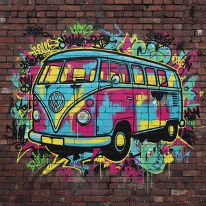Vibrant Urban Echoes: A Singular Symphony Of Neon Street Art And Crimson Masonry — Théo Masson